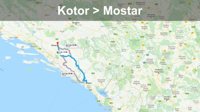 Kotor'dan Mostar'a Yol Tarifi