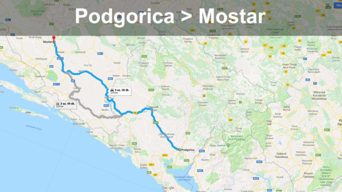 Podgorica'dan Mostar'a Yol Tarifi