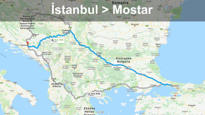 Özel Araçla Mostar’a Yol Tarifi