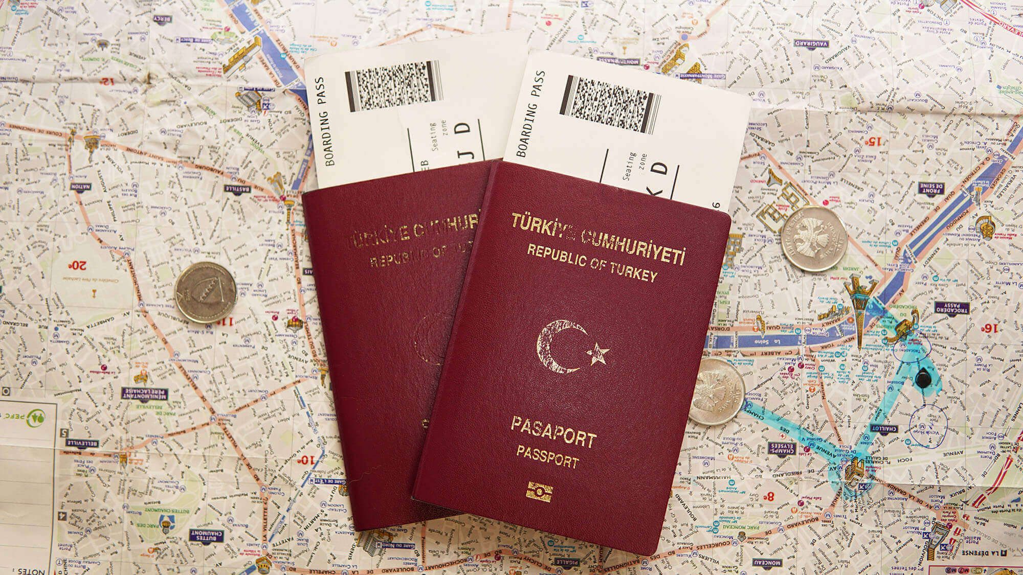 Pasaport Harita ve Uçak Bileti