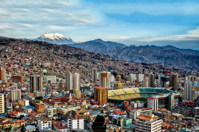 Bolivya La Paz Şehri ve Dağ
